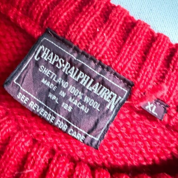Vintage Chaps Ralph Lauren Shetland Wool Southwestern Print Sweater XL - Picture 2 of 6